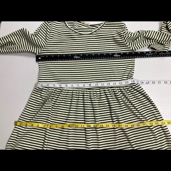 FLAMINGO URBAN,Green & Ivory striped dress, Sz L - Picture 7 of 9